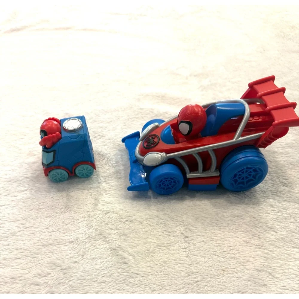 Marvel Spidey and His Amazing Friends Jazwares Toy Vehicle Set Red Blue 2020